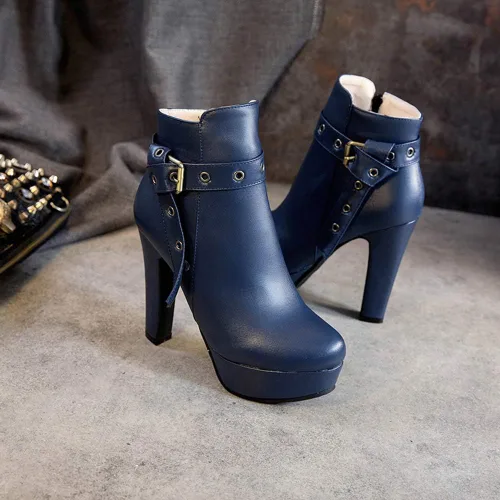 Miniatura 52 de Scaoruki Zapatos de otoño de moda para mujer, botines de tacón de bloque