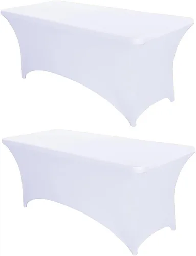 Miniatura 45 de PTC21B - Juego de 6 manteles elásticos de 6 pies, color negro, rectangular, ajustable, lavable, de elastano, para fiestas, bodas, cócteles