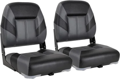 Miniatura 12 de NORTHCAPTAIN T1 Deluxe Asiento plegable para barco con respaldo bajo, tornillos de acero inoxidable incluidos