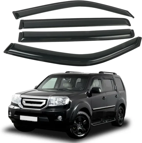 Miniatura 17 de 4 piezas de protectores de lluvia para ventanas y deflectores de viento para Honda Civic de 4 puertas sedán, 1996-2000, para montaje exterior