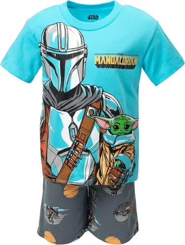 Miniatura 2 de STAR WARS The Mandalorian The Child - Conjunto de camiseta y pantalones cortos de rizo francés para bebés y niños grandes