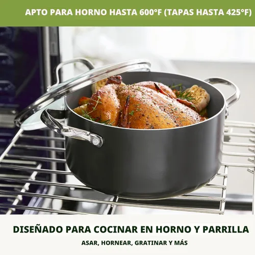 Miniatura 10 de GreenPan Valencia Pro - Juego de utensilios de cocina antiadherentes de cerámica, sin PFAS, listos para inducción, ollas y sartenes anodizadas duras