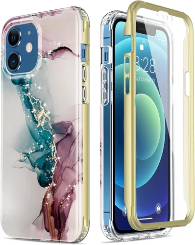 Miniatura 9 de Esdot Funda compatible con iPhone 12, iPhone 12 Pro con protector de pantalla integrado, con diseño de moda para mujeres y niñas, funda protectora