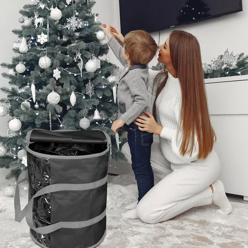 Miniatura 2 de ProPik Bolsa de almacenamiento de luz de Navidad Organizador de almacenamiento de luz navideña con 3 carretes de metal para luces de árbol