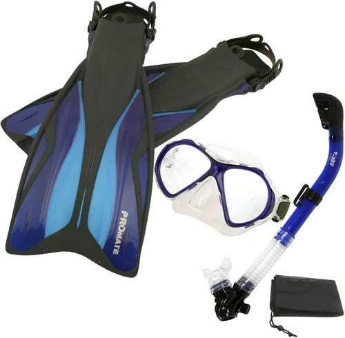 PROMATE Equipo de snorkel Buceo Aletas de Buceo Máscara Dry Snorkel Deluxe Gear Set/ SCS0073