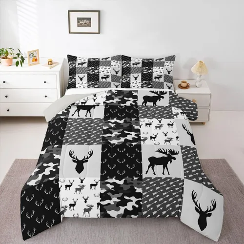 Miniatura 10 de Erosebridal Juego de edredón de bandera estadounidense tamaño individual para niños y adolescentes, juego de ropa de cama de camuflaje, edredón