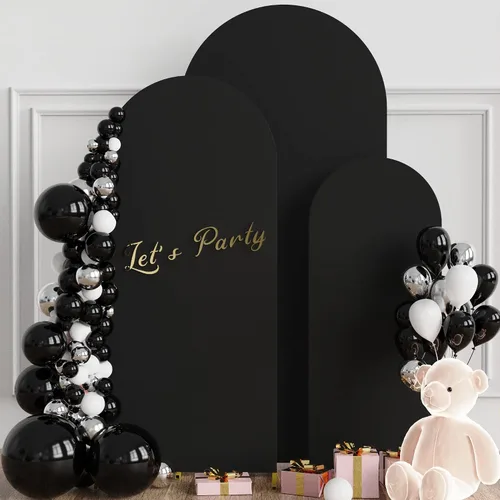 Miniatura 3 de Wokceer Juego de 3 Fundas para Arco de Boda de Spandex, Fundas Ajustadas para Arco de Boda, Fundas para Arco de Boda Chiara, para Telón de Fondo