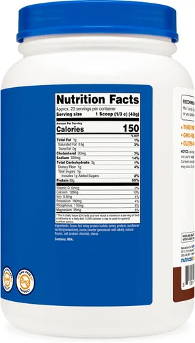 Miniatura 5 de Nutricost Proteína de suero de leche alimentada con pasto (chocolate) 2 libras, sin OMG, sin gluten, sabores naturales