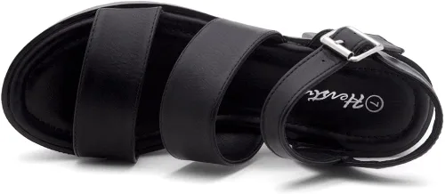 Miniatura 2 de Herstyle Sandalias de tacón de bloque para mujer, puntera abierta, dos bandas, suela de lengüeta de moda, zapatos de tacón de plataforma con correa