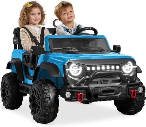Miniatura 26 de Best Choice Products Camión de paseo para niños de 12 V, auto de juguete con batería con suspensión de resorte, control remoto, 3 velocidades, luces