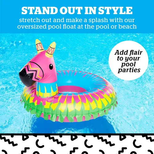 Miniatura 2 de BigMouth Inc. Donkey Party - Flotador de piscina con piñata – Divertido flotador de piscina que mide más de 4 pies de ancho, kit de parche incluido