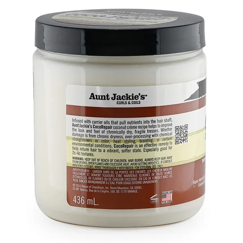 Miniatura 3 de Aunt Jackie's Recetas de crema de coco acondicionador reparador de coco para cabello profundo, proporciona nutrición, detiene el daño, la rotura