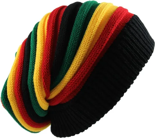 Miniatura 2 de RW Gorro clásico Rasta Slinky para hombre, negro/rasta, talla única, Negro/Rasta
