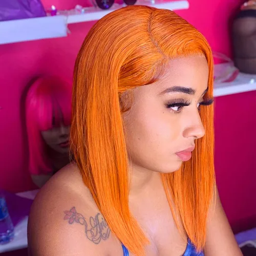 Miniatura 31 de Peluca Bob de Cabello Humano 13x4 Encaje Frontal HD Pelucas Bob de Encaje Frontal Cortas y Rectas para Mujeres Negras Cabello Humano Pre-Desplumado