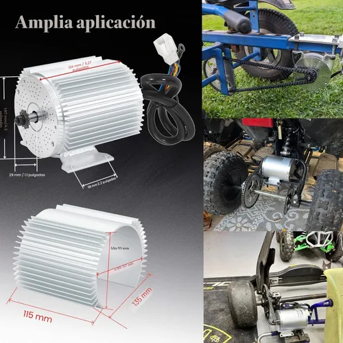 Miniatura 5 de BLDC - Kit de motor sin escobillas de 72V 3000W con controlador de 24 Mosfet 50A y pedal de acelerador para scooter eléctrico, motor de motocicleta