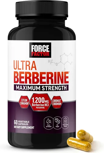 Miniatura 13 de Force Factor Ultra Berberina Absorción Mejorada, con Canela de Ceilán, Dihidroberberina y Cromo, Absorción 5X, 2X Más Duradera, Promueve la Masa