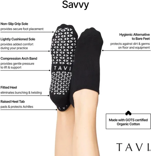 Miniatura 23 de TAVI - Calcetines de agarre inteligente para mujer, pilates, pantuflas, yoga y ballet, barre