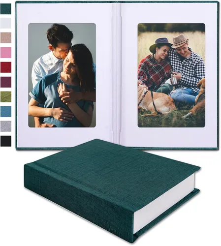 Miniatura 14 de Pssoss Álbum de fotos pequeño de 4 x 6 pulgadas con espacio de escritura con capacidad para 20 fotos, ideal para álbum temático de boda y álbum