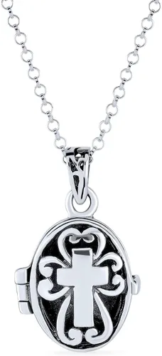 Estilo vintage cristiano Jesús pez cuadrado corazón veneno caja de oración medallón collar colgante momento o recuerdo conmemorativo soporte para