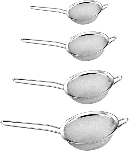 Miniatura 8 de YBM HOME Colador de malla fina de acero inoxidable con mango para enjuagar granos, frijoles y frutas de arroz, 2.5 pulgadas