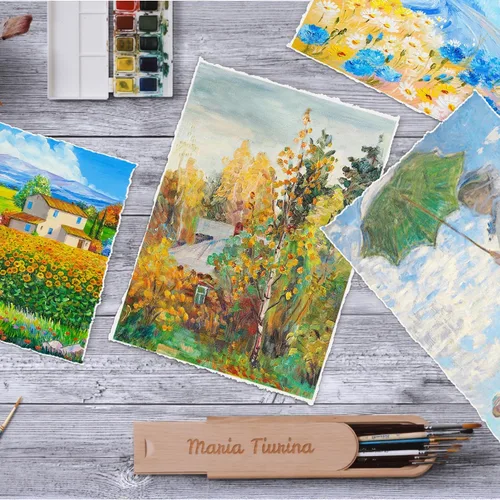 Miniatura 7 de 60 hojas de papel de acuarela de 4 x 6 pulgadas, papel de borde deckled de 220 GSM, papel rugoso / texturizado hecho a mano, utilizado para dibujo