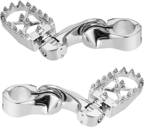 Miniatura 9 de Estriberas para motocicleta, pedales de estribera, estriberas de barra de carretera de 1.25 pulgadas, aptas para Harley Touring Honda, Kawasaki