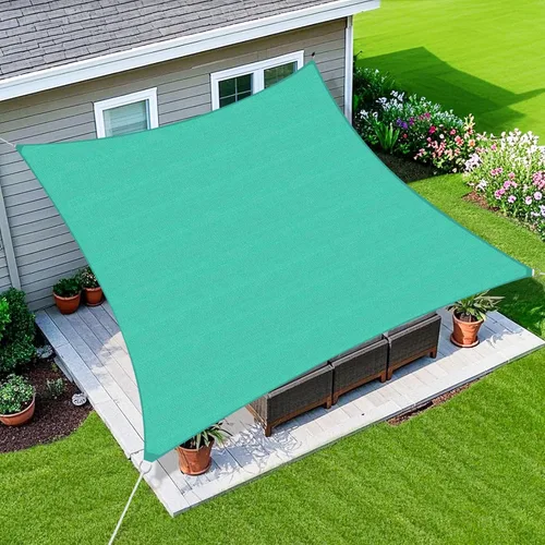 Amagenix Toldo tipo vela de 6 x 10 pies con borde curvado para exteriores, color turquesa, transpirable, 95% bloqueo UV, para patio, jardín, patio