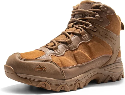 Miniatura 17 de NORTIV 8 - Botas de senderismo impermeables para hombre, zapatos de montañismo ligeros para exteriores
