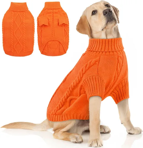 Miniatura 41 de Queenmore - Suéter de punto trenzado con cuello alto para perros pequeños, para climas fríos, para chihuahua, bulldog, teckel, carlino y yorkie, XS