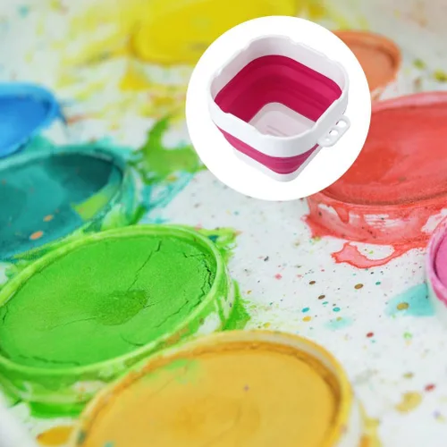 Miniatura 3 de Lavadora de cepillo de silicona plegable – Taza de agua plegable portátil y lavabo para acuarela, acrílico, pintura al óleo Limpiador de pinceles