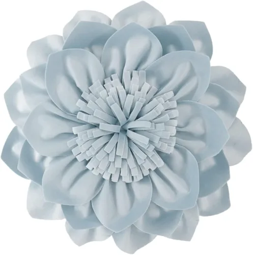 OiseauVoler Cojín decorativo redondo de flores 3D, cojín hecho a mano con inserto para sofá, cama, decoración del hogar, 12 pulgadas, azul