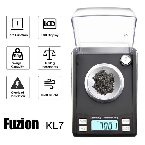 Miniatura 2 de Fuzion Báscula miligramos de 50/0.00 oz, escala de mg con peso cal de 0.71 oz, microescala, báscula de polvo para recargar