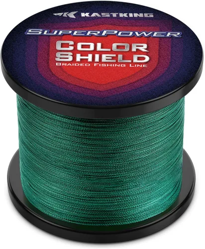 KastKing Superpower ColorShield - Sedal de pesca trenzado, color resistente, 100% fibra UHMWPE teñida en solución, superlínea suave y fuerte,