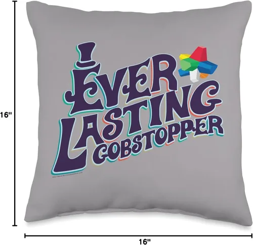 Miniatura 4 de Willy Wonka Chocolate Factory Everlasting Gobstopper - Almohada (16.0 x 16.0 in), multicolor