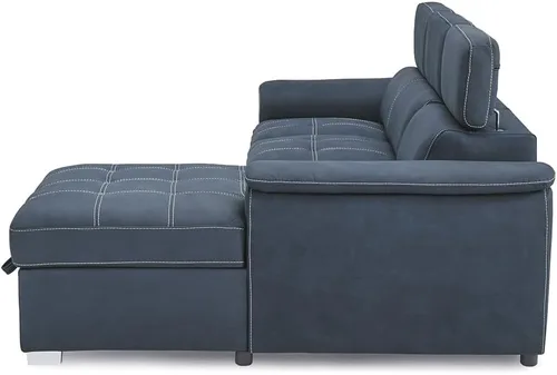 Miniatura 7 de Lexicon Cheyenne Sofá cama modular convertible, diván derecho, color azul