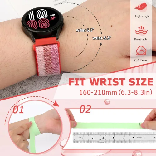 Miniatura 4 de Correas deportivas de nailon de 0.709 in de liberación rápida compatibles con Garmin Venu 4 1.614 in/3S 1.614 in/Venu 2S/Vivoactive 4S/Vivomove