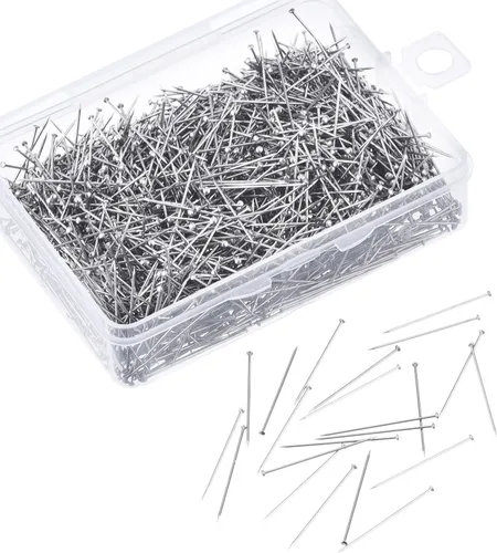 Miniatura 7 de Shappy 1600 alfileres con cabeza fina de satén, alfileres de costura joyería y manualidades, de acero inoxidable, 1-1/16 pulgadas