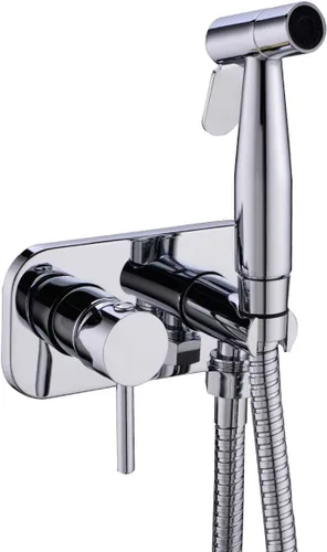 Miniatura 8 de TRUSTMI Juego de Rociador de Bidé Oculto de Agua Caliente y Fría para Baño, Rociador de Mano Shattaf, Accesorio de Inodoro de Agua Tibia, Oro Níquel