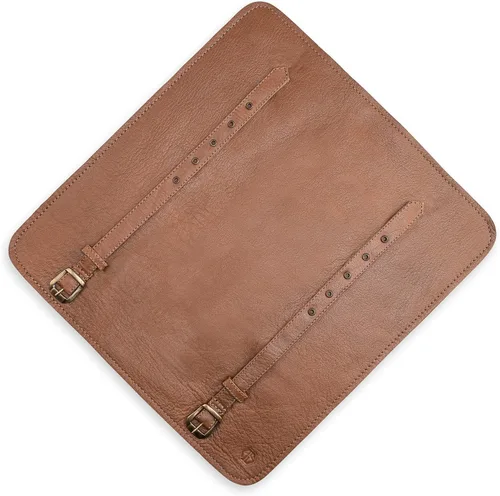 Miniatura 5 de Bolsa de rollo de cuchillos Cuero Genuino - Bolsa de cuchillos de chef 7 ranuras - Estuche de cuero para cuchillos Sam Marrón