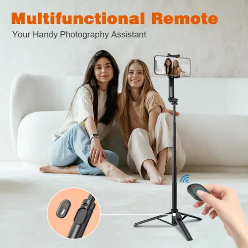 Miniatura 2 de Trípode para selfie stick con control remoto, ligero, 5.29 oz, plegable, soporte extensible a 35 pulgadas, soporte portátil para teléfono