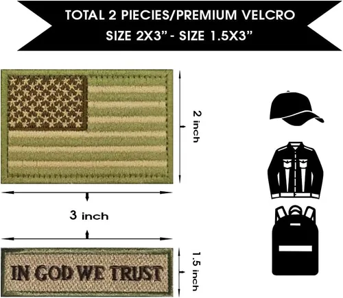 Miniatura 2 de Parche de bandera estadounidense, juego de 10 paquetes, parches militares tácticos de moral de Estados Unidos para mochilas, sombreros, equipos