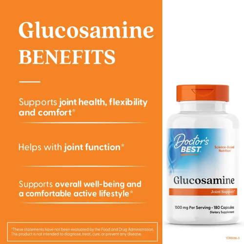 Miniatura 4 de Doctor's Best Suplemento de glucosamina para hombres y mujeres – Glucosamina 1500 mg por 2 cápsulas, apoyo para la salud de las articulaciones