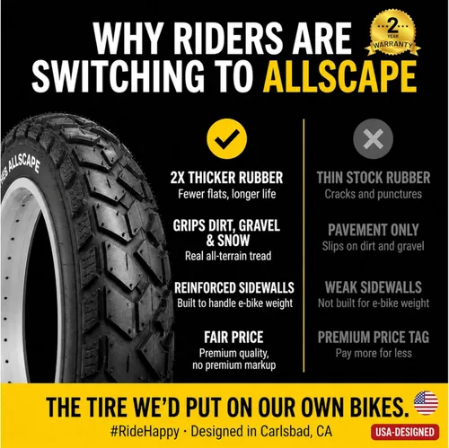 Miniatura 6 de HEB ALLSCAPE 20x4.0 26x4.0 24x4.0 20x3 inch E-Bike Fat Tire, Performance Puncture Resistant Heavy Duty for MTB, All Terrain Tread for Street and