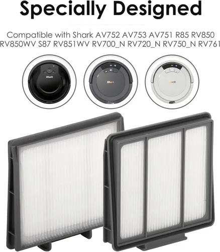 Miniatura 5 de (8 piezas) Filtro HEPA compatible con Shark AV752 AV753 AV751 R85 RV850 RV850WV S87 RV851WV RV761 RV700_N RV720_N RV750_N, kit de accesorios
