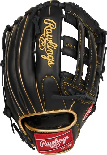 Miniatura 4 de Rawlings Guantes de béisbol de la serie R9 Tamaños 11.5 a 13 pulgadas Múltiples estilos Pro H-Web Negro/Oro