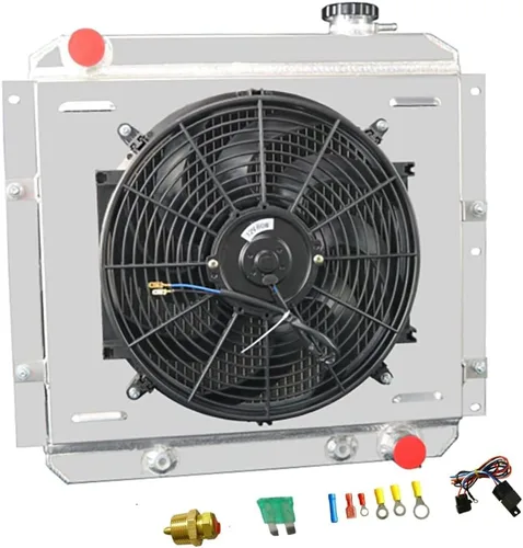 Cubierta de ventilador de radiador de 3 filas compatible con motor Toyota Land Cruiser FJ40 FJ45 1958-1984 6CYL 3.9L/4.2L L6, todos los radiadores