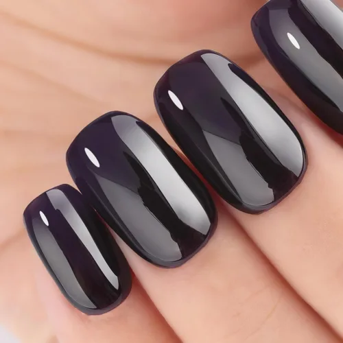 Esmalte de uñas en gel color púrpura oscuro de medianoche - 15ml de esmalte de uñas en gel Jelly color morado negro, color traslúcido