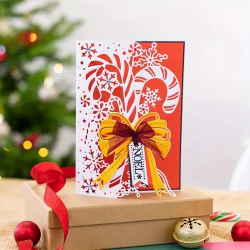 Miniatura 23 de Lapoo Troquel de corte de metal de Navidad para álbumes de recortes, marco de fondos 3D, troqueles de corte, bricolaje, álbum, decoración