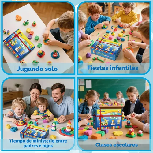 Miniatura 7 de Ixiaoyoo - Arcilla de secado al aire, 30 colores de plastilina para niños, juguetes de modelado de bricolaje con herramientas de escultura, suave