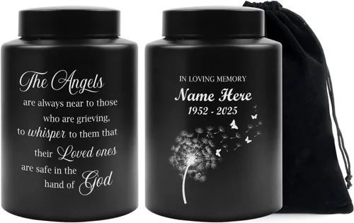 Miniatura 22 de Urna personalizada para cenizas humanas, contenedor de cenizas de cremación con foto personalizada con retrato, urna conmemorativa funeraria